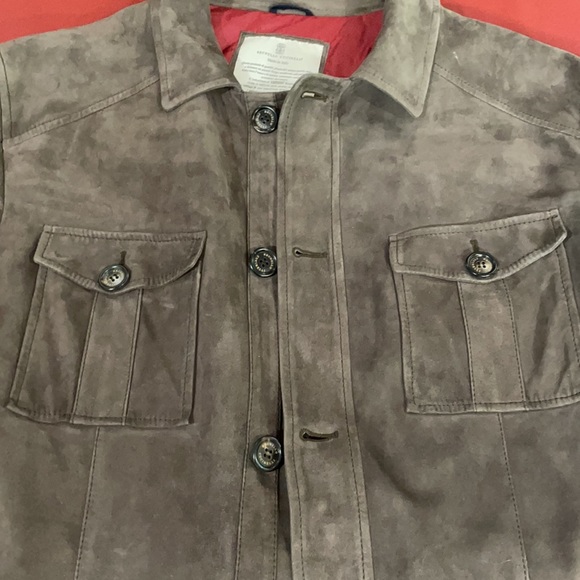Bruno Cucinelli Men’s Sueded Leather Jacket - Picture 3 of 15
